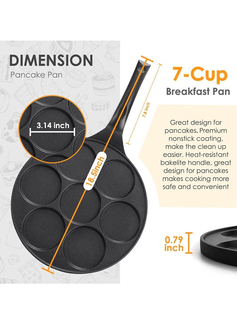 Generic Mini Nonstick Pancake Maker with 7 Molds, PFOA-Free, Kid-Friendly Crepe Griddle, Gas Compatible, Perfect for Fun Breakfasts  - Image 4