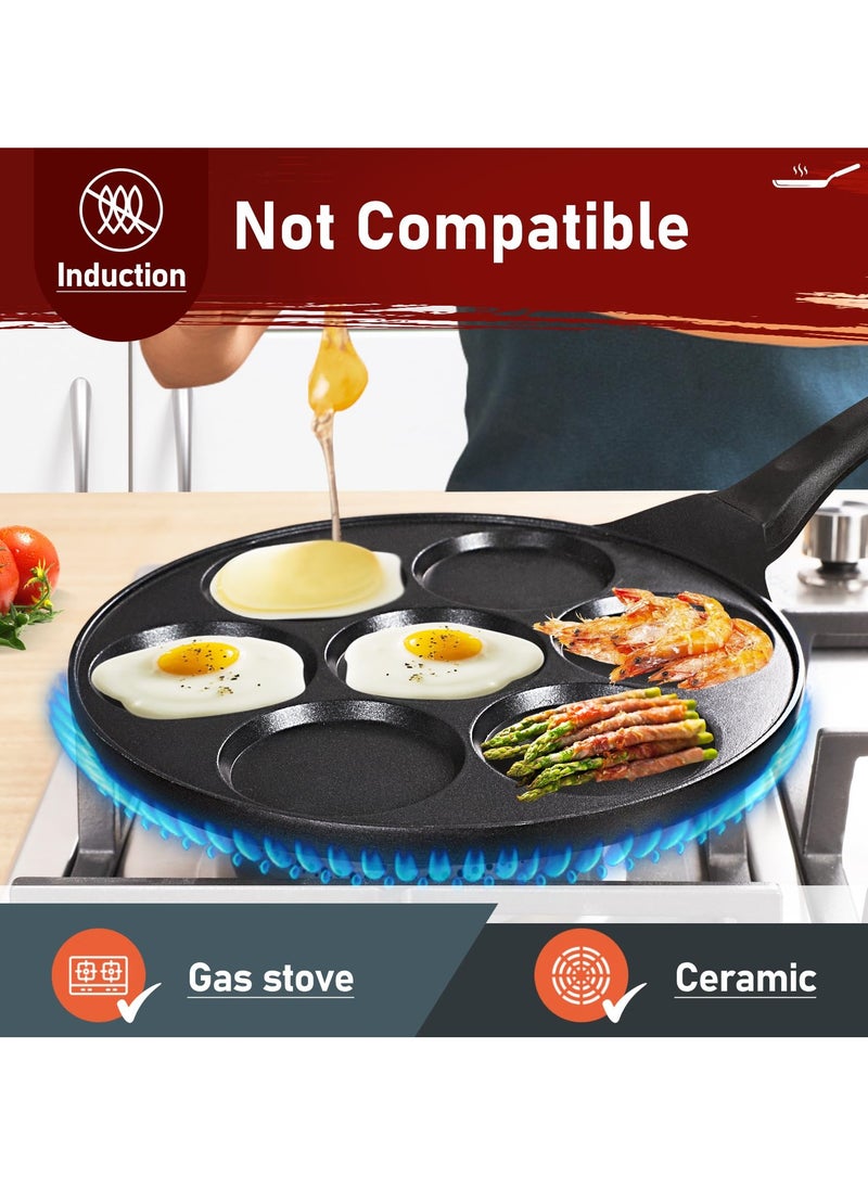 Generic Mini Nonstick Pancake Maker with 7 Molds, PFOA-Free, Kid-Friendly Crepe Griddle, Gas Compatible, Perfect for Fun Breakfasts  - Image 2