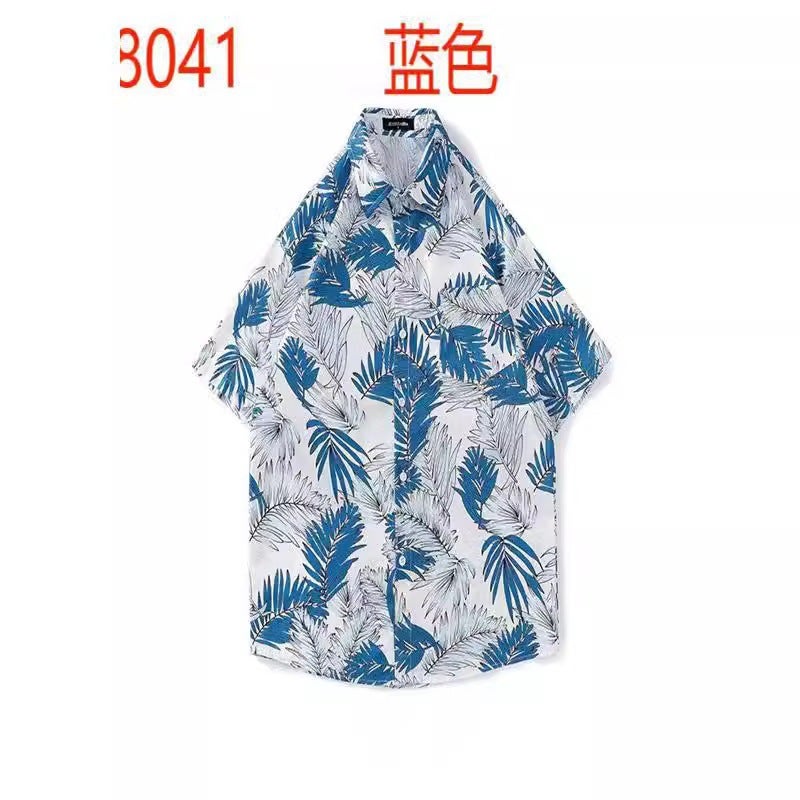 New Japanese-Style Hong Kong Summer Short-Sleeve Shirts For Men And Women, Retro Cool Hawaiian Loose Beach Couple Shirts Trendy - Image 4