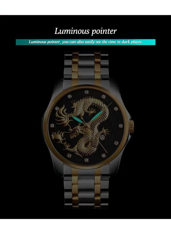 CASSRAY Chinese-style fashionable men's wristwatch - trendy, individual, business-oriented watch with automatic calendar function, water-resistant and luminous dial. - Image 4