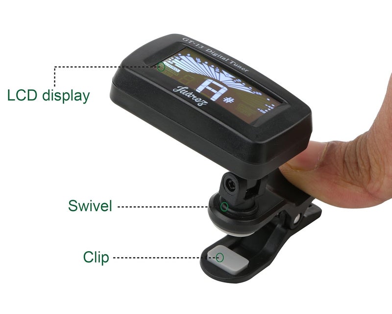Juarez Juârez GT-13 Digital LCD Guitar Bass Violin Ukulele Clip On Automatic Chromatic Tuner - Image 3