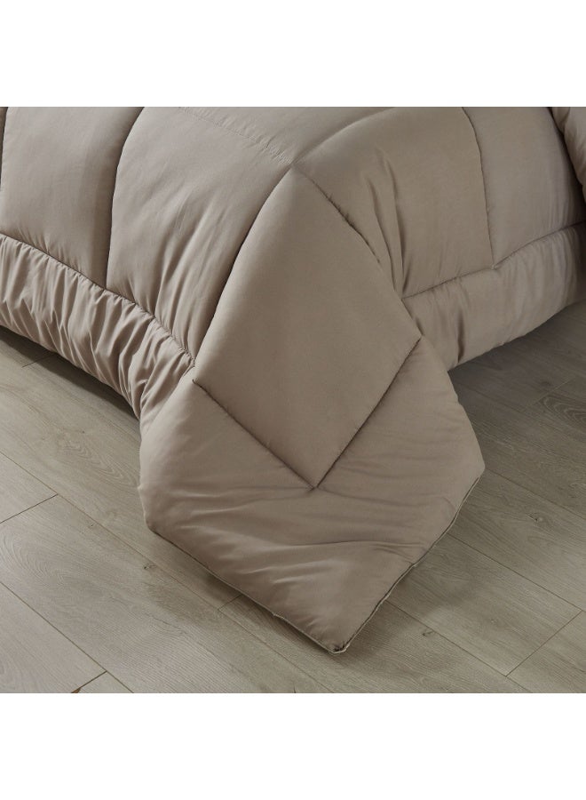 شايني فلاور طقم لحاف سرير نفرين مفرش شتوي مكون من 8 قطع ميكروفايبر مع حشوة قطن مقاس ۲٤۰×۲۲۰ سم - Image 4