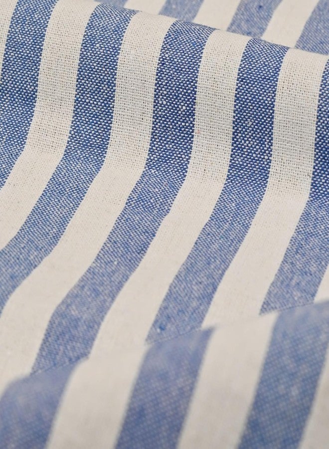 AARNIKAWRAP Kids Lunch Napkin - Soft Cotton Fabric, Reusable & Washable | Striped Design | 40 x 60 cm Lunch Mat & Napkin for School, Tiffin & Picnics (1, Blue, Pack of 1) - Image 2