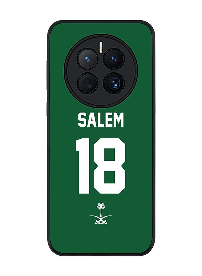 Stylizedd Rugged Black edge case for Huawei Mate 50 Slim fit Soft Case Flexible Rubber Edges Anti Drop TPU Gel Thin Cover - Football Team - Saudi Arabia Player Name - Salem - Image 1