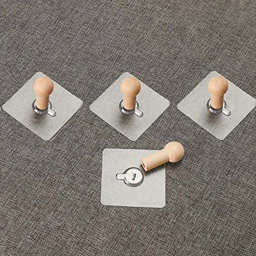 Gopendra Adhesive Wooden Wall Hook Hanger | Hanging for Hats, Caps, Jackets, Coat, Bathrobe, Bath Towel, Keys and Kitchen Utensils (4pcs) - Image 1