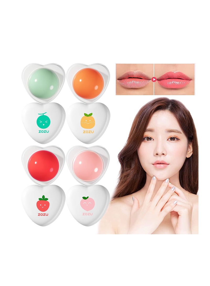 Excefore 4Pcs Fruit Lip Balm Set, Moisturizing Lip Care Lip Balm, Natural Organic Long Lasting Nutritious Lip Balm Lipsticks Moisturizer, Fruit Flavored Lip Balm, Citrus, Peach, Strawberry, Cantaloupe - Image 5