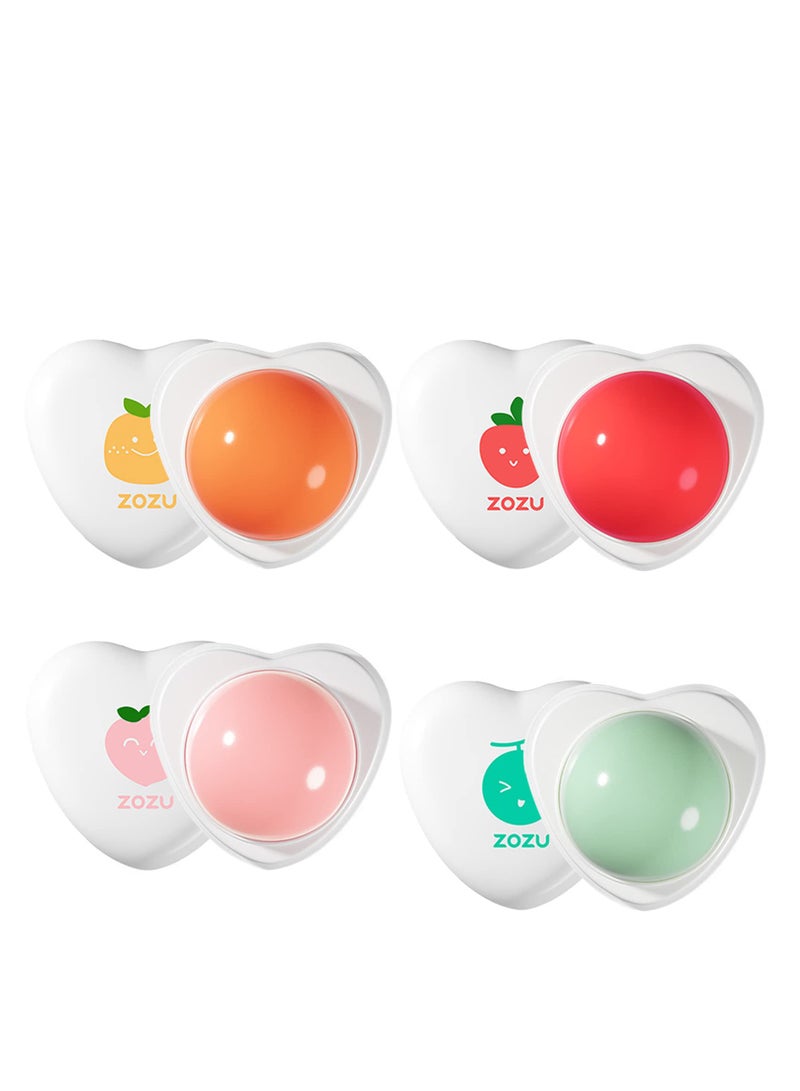 Excefore 4Pcs Fruit Lip Balm Set, Moisturizing Lip Care Lip Balm, Natural Organic Long Lasting Nutritious Lip Balm Lipsticks Moisturizer, Fruit Flavored Lip Balm, Citrus, Peach, Strawberry, Cantaloupe - Image 1