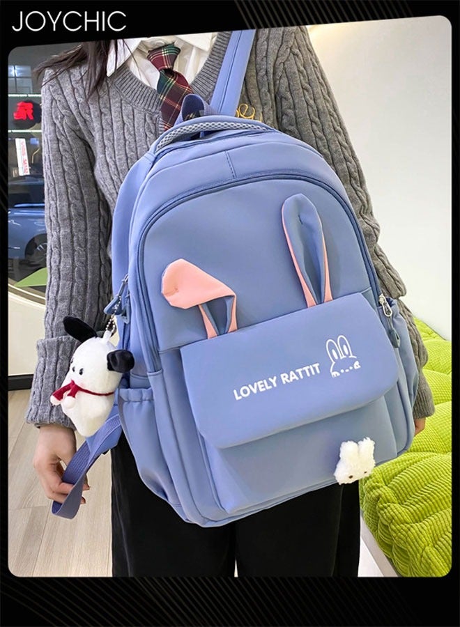 Joychic 4 Piece Lovely Pattern Canvas Large Capacity School Backpack Set Multifunction Brief School Bag with Pencil Pouch for Primary Middle High Students - Image 3