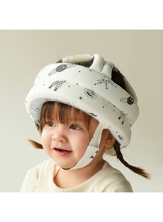 Baby Safety Hat Infant Head Protector Cushion Adjustable Kids Children Protection Helmet (White) - Image 1