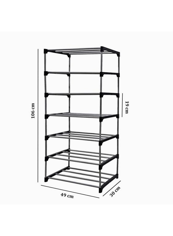 PHILOSHOP PHILOSHOP 7 Tier Metal Book Shelf Tall Narrow Storage Rack for Kids and Adults Modern Bookshelf Unit for Nursery, School, Home, and Office, Floor Mount Open  - Image 4