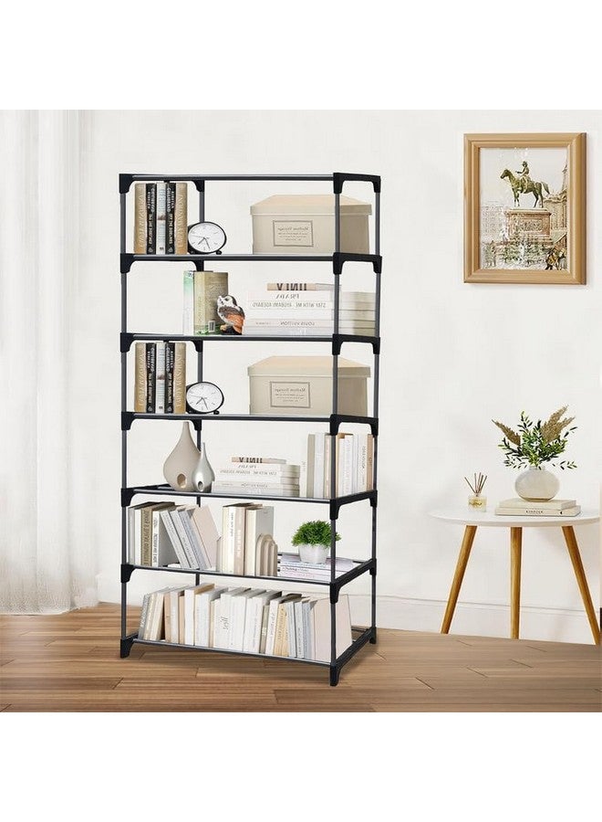 PHILOSHOP PHILOSHOP 7 Tier Metal Book Shelf Tall Narrow Storage Rack for Kids and Adults Modern Bookshelf Unit for Nursery, School, Home, and Office, Floor Mount Open  - Image 5
