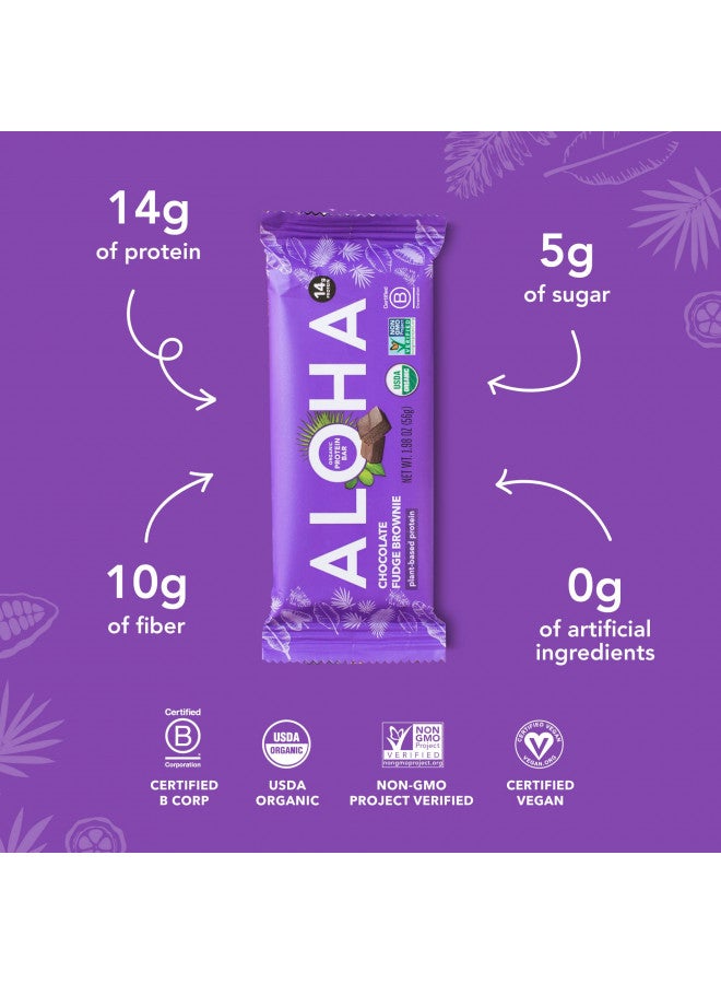 ALOHA ALOHA Organic Plant Based Protein Bars | Chocolate Fudge Brownie | 12 Count, 1.98oz Bars | Vegan, Low Sugar, Gluten Free, Paleo, Low Carb, Non-GMO, Stevia Free, Soy Free, No Sugar Alcohols - Image 4