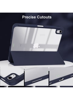 MahMir Case for iPad (A16) 11inch 11th 2025 Gen iPad 11 Case/Case For iPad 10th Gen Case 2022 iPad 10 Case Trifold Stand Clear Transparent Shell Back with Pencil Holder Smart Cover for 11" iPad 11th 2025 10.9 iPad 10th Gen 2022 A2696 A2757 A2777-Navy Blue  - Image 4
