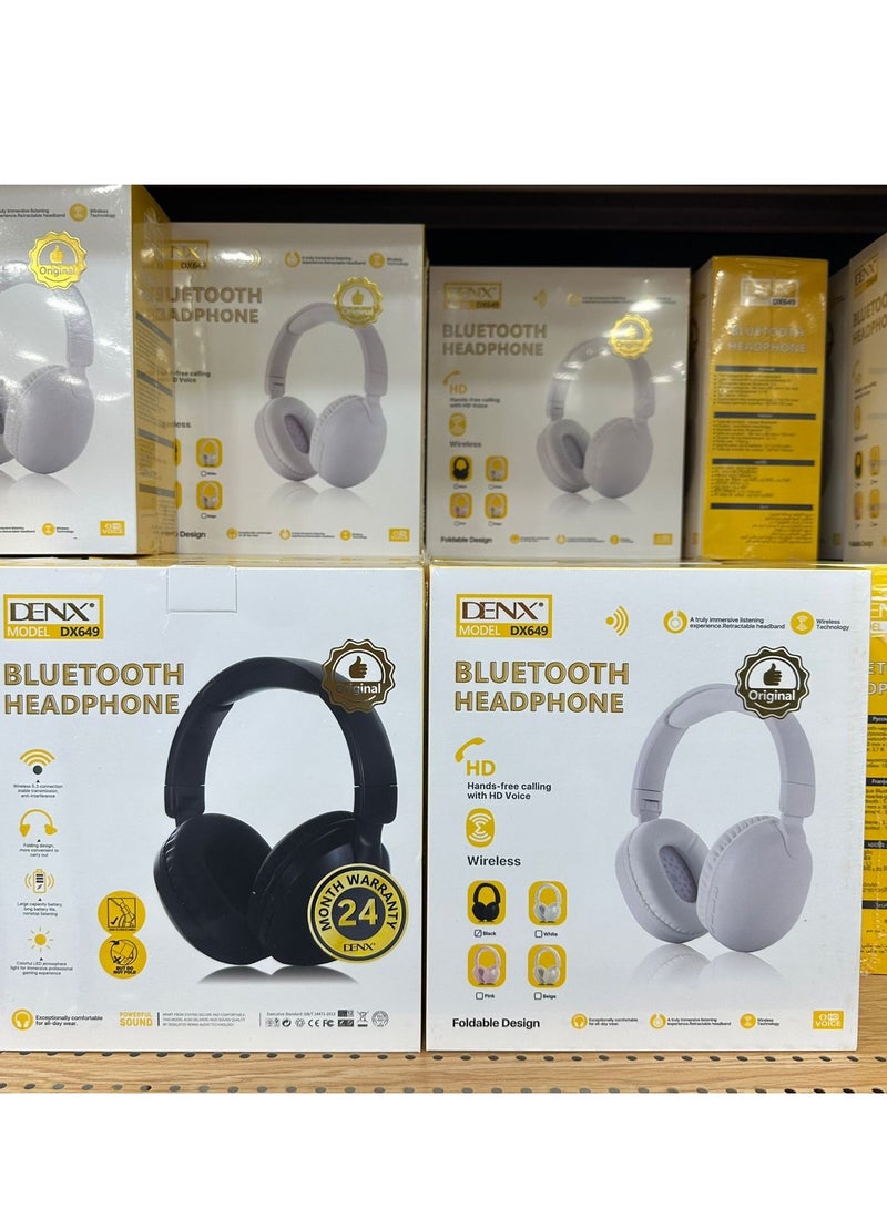 دينكس سماعات رأس لاسلكية بتقنية بلوتوث، مع اتصال سلكي ،  تقليل ضوضاء المكالمات، عصابة رأس قابلة للتعديل، سماعات أذن مع حقيبة جلدية واقية - Image 4