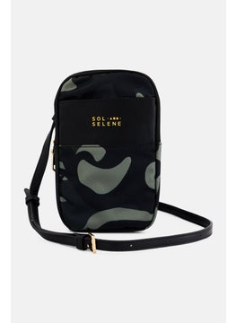 Women Brand Logo Cross Body Bag 23 H x 16 L x 4 W cm, Olive
