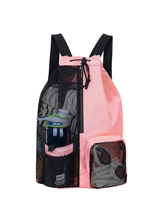 Generic Mesh Swim Bag Drawstring Backpack with Wet Pocket  Beach Backpack for Swimming, for Swimming, Gym, and Workout Gear - Image 1