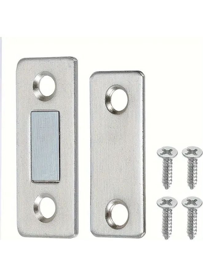 1 Set Ultra Thin Stainless Steel Magnetic Cabinet Door Closures Secure Locking Mechanism - Image 4