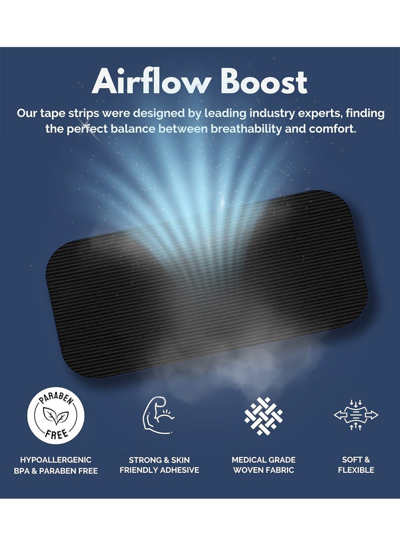 Chillspace 30 PCS Mouth Tape Set Sleep Strips Soft Bamboo silk Mouth Strips | Hypoallergenic, Strong Hold for Anti Snoring & Better Sleep Good Night Tape (Black) - Image 3