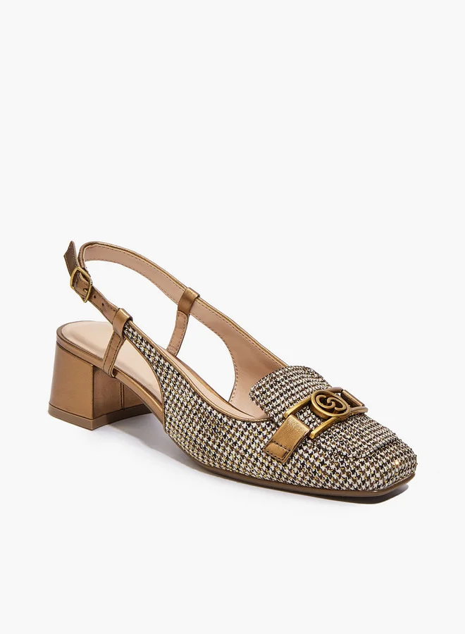 Celeste Women Checked Block Heel Sandals