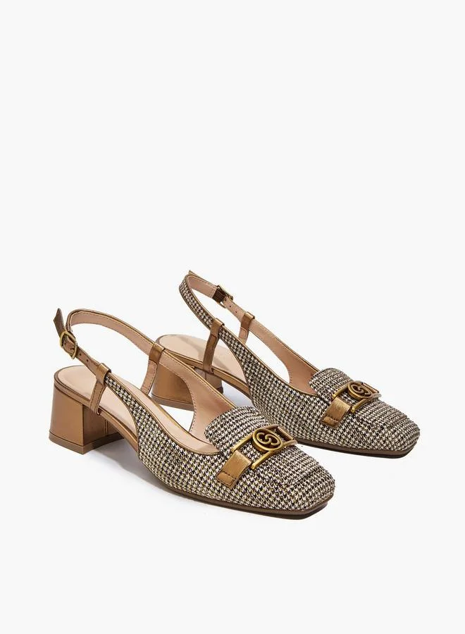 Celeste Women Checked Block Heel Sandals