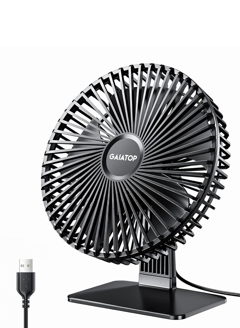 Gaiatop 6.5 inch ( 16.5 cm ) USB Desk Fan – Ultra-Quiet 30dB, 3-Speed Portable Cooling Fan for Home, Office & Travel - Image 1