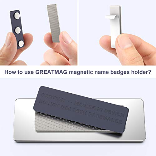 GREATMAG Name Tag Magnets 20 Pack, Magnets for Nametags Magnetic Name Badge Holders, Name Tag Magnetic Adhesive Backing with 3 Neodymium Magnets (1.76 x 0.5 inches, Blue) - Image 5