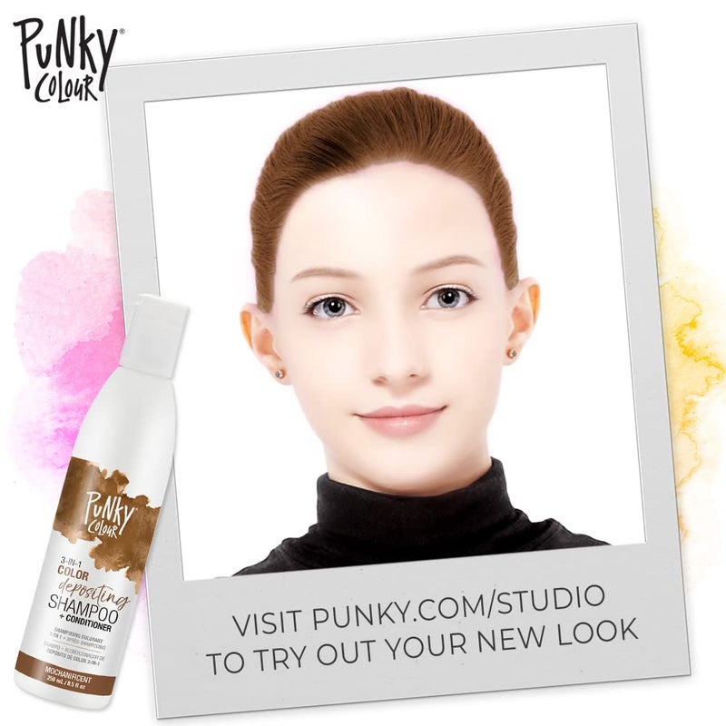 Punky Colour 3-in-1 Color Depositing Conditioner & Hair Cleanser - Mochanificent, Semi Permanent Hair Color Conditioner, Sulfate-Free Hair-Dye, 8.5 fl oz. - Image 4