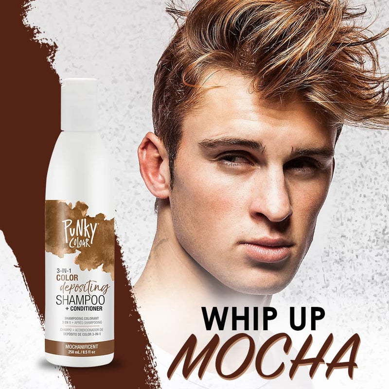 Punky Colour 3-in-1 Color Depositing Conditioner & Hair Cleanser - Mochanificent, Semi Permanent Hair Color Conditioner, Sulfate-Free Hair-Dye, 8.5 fl oz. - Image 3