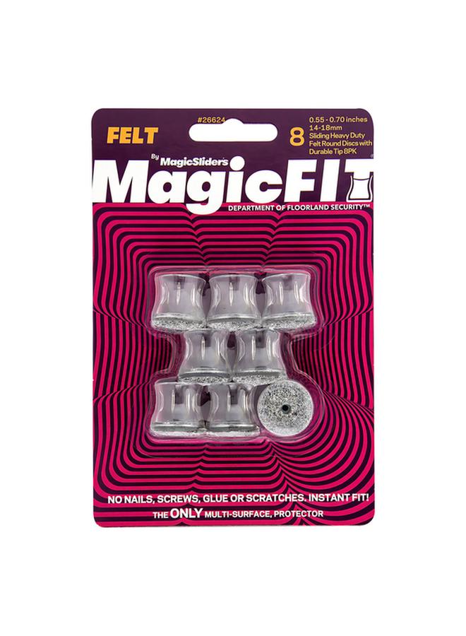 Magic Sliders Round Shape Rubber Felt Pad Set Clear 0.55 - 0.70Inch 26624 - Image 1