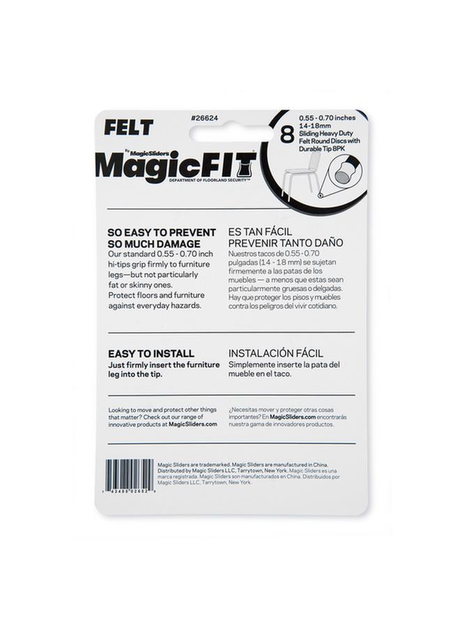 Magic Sliders Round Shape Rubber Felt Pad Set Clear 0.55 - 0.70Inch 26624 - Image 3