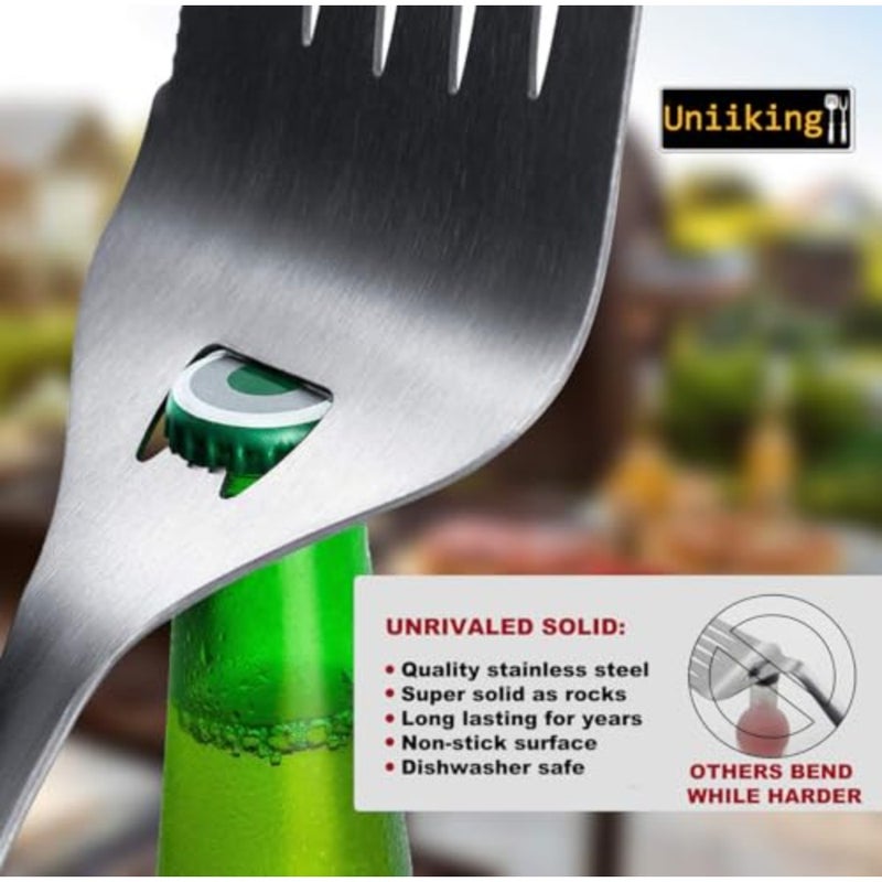 4Pcs Grill Tools Heavy Duty Grill Accessories for Chef - BBQ Tools for Backyard Restaurant Outdoor Kitchen - Grill Gift for Dad on Father's Day Birthday - Image 2