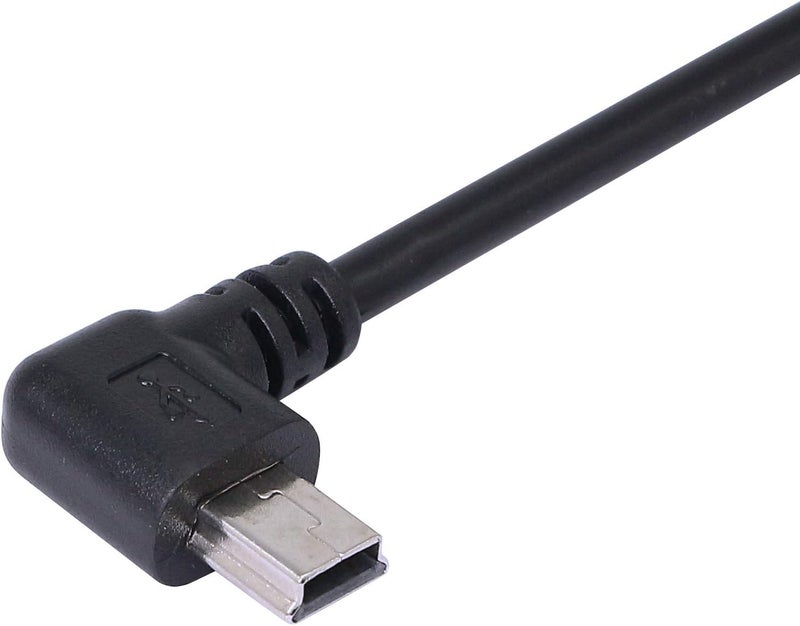 CERRXIAN 9Inch Mini USB Cable Combo Mini USB Female to Right Angle  Left Angle Male Data Sync and Charge Extension Cable Black2Pack RL - Image 5