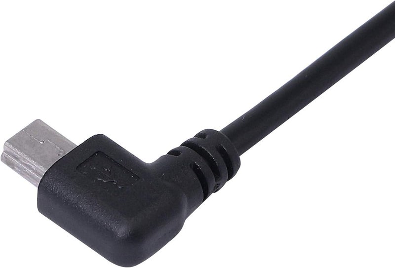 CERRXIAN 9Inch Mini USB Cable Combo Mini USB Female to Right Angle  Left Angle Male Data Sync and Charge Extension Cable Black2Pack RL - Image 4