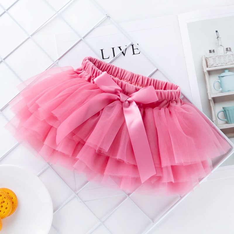 Cute Mesh Tutu Skirt for Girls Watermelon red 