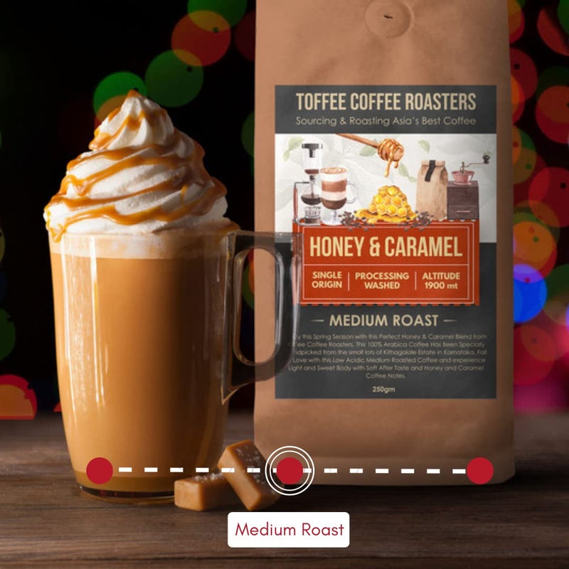 Toffee Coffee Roasters | Honey & Caramel Coffee | As Seen On Shark Tank | 100% Arabica | Medium Roast Grounded Coffee | Coffee Notes: Honey and Caramel | (French Press, 500 Gram) - Image 3