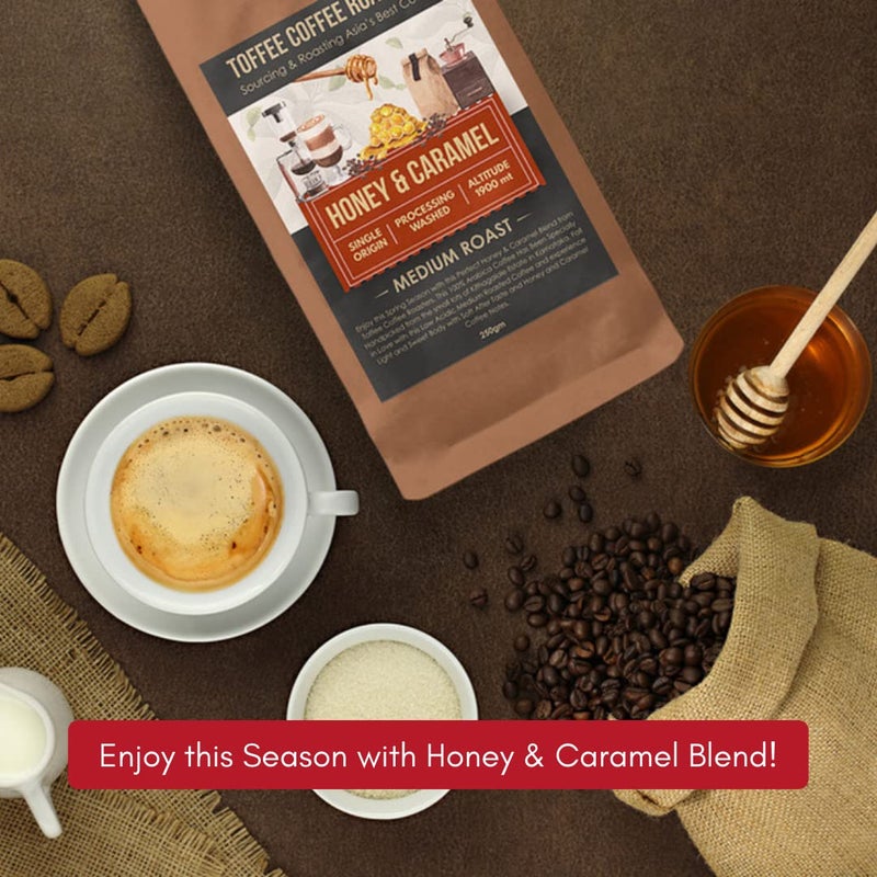 Toffee Coffee Roasters | Honey & Caramel Coffee | As Seen On Shark Tank | 100% Arabica | Medium Roast Grounded Coffee | Coffee Notes: Honey and Caramel | (French Press, 500 Gram) - Image 4