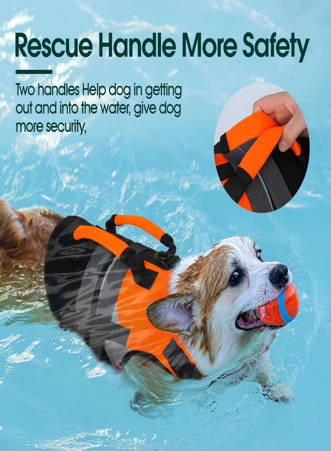 Kuoser Dog Life Jacket with Rescue Handle, High Flotation Dogs Swim Vest with Reflective Strips,Adjustable Dog Life Vest for Swimming, Boating, Pool&Beach, Doggy Lifejacket for Small Medium Large Dogs - Image 3