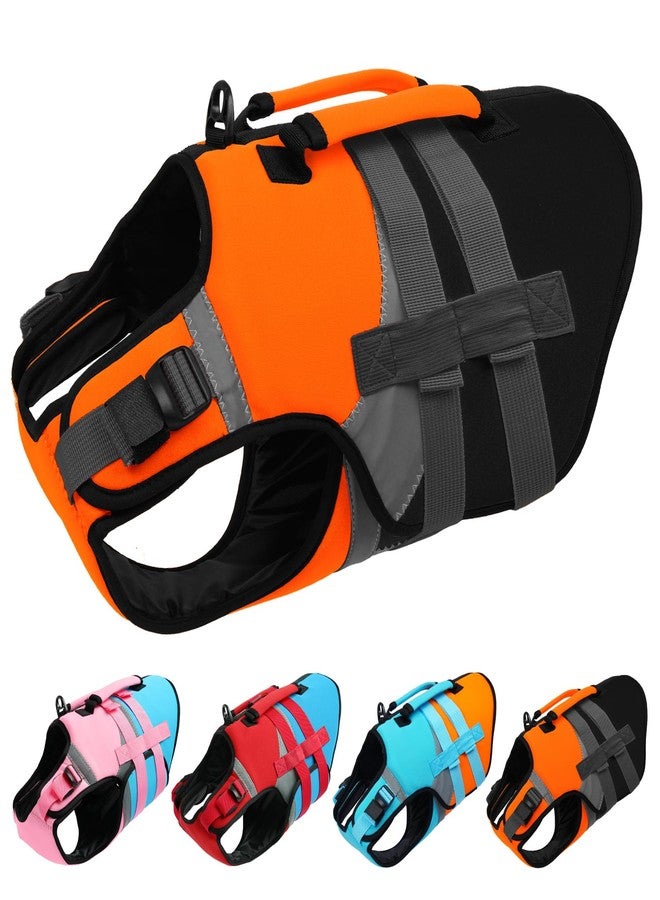 Kuoser Dog Life Jacket with Rescue Handle, High Flotation Dogs Swim Vest with Reflective Strips,Adjustable Dog Life Vest for Swimming, Boating, Pool&Beach, Doggy Lifejacket for Small Medium Large Dogs - Image 1