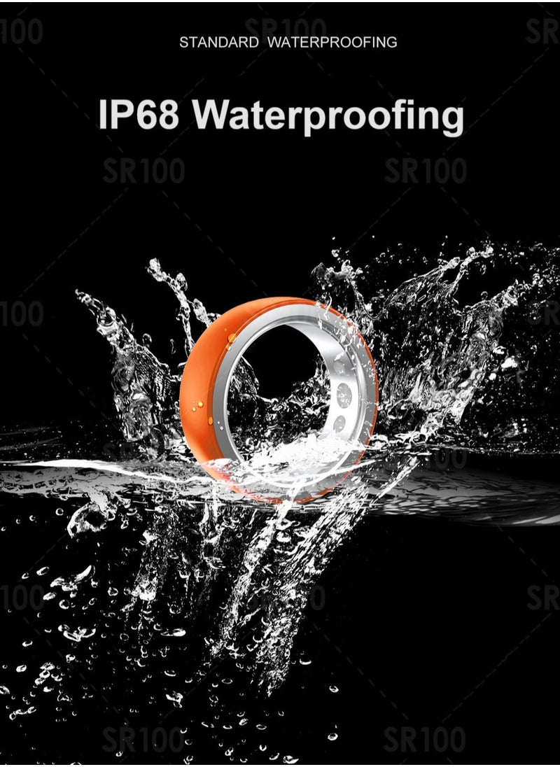 Smart Health Ring Newest Intelligent Wearable Device for Health Monitor Sleep Monitoring Blood Oxygen Heart Rate Calories Burned Finger Temperature Step Tracker Wireless Charging Black No.21