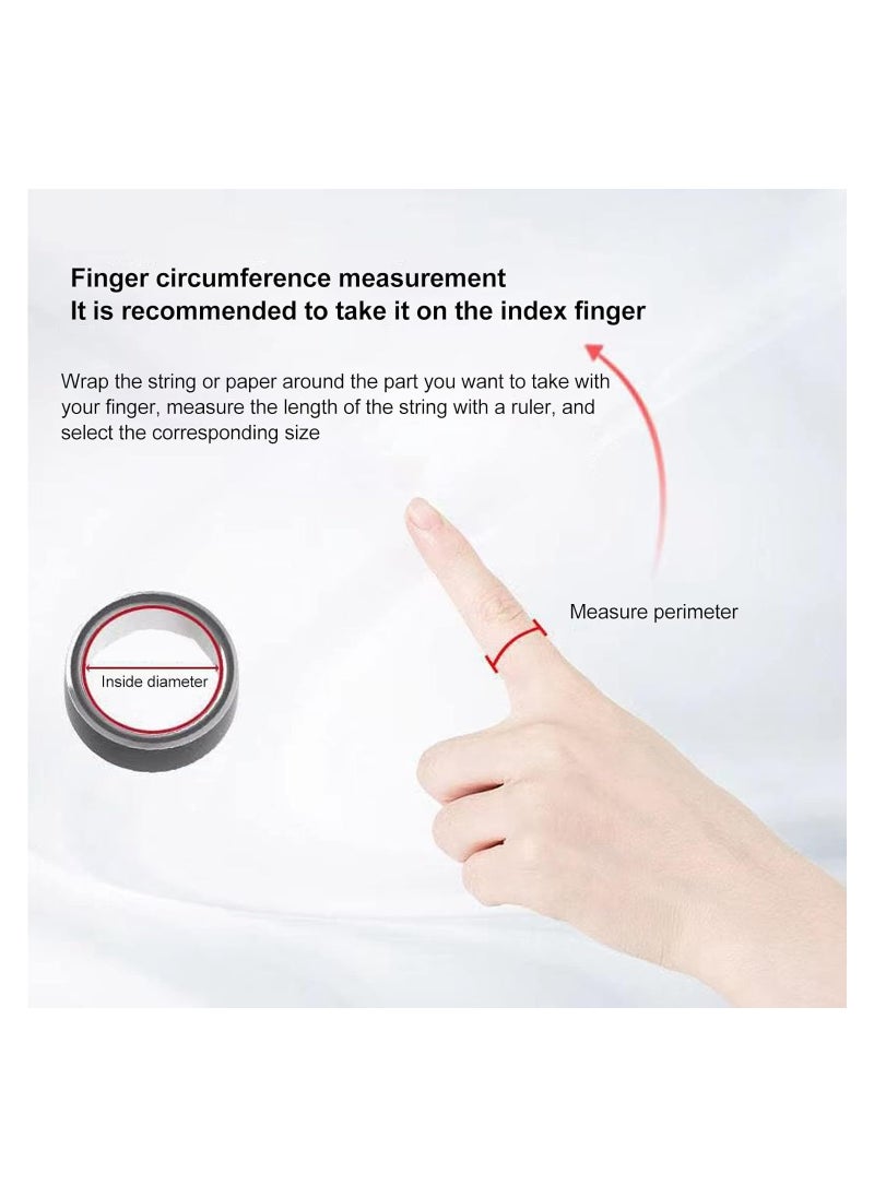 Smart Health Ring Newest Intelligent Wearable Device for Health Monitor Sleep Monitoring Blood Oxygen Heart Rate Calories Burned Finger Temperature Step Tracker Wireless Charging Black No.21