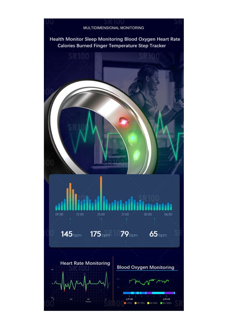خاتم ذكي أحدث جهاز قابل للارتداء لمراقبة الصحة مراقبة النوم نسبة الأكسجين في الدم معدل ضربات القلب السعرات الحرارية المحروقة حرارة الإصبع مراقب الخطوات شحن لاسلكي أسود رقم 21 - pzsku/Z859EC7491EBEB709927FZ/45/_/1708510736/ba2b3449-9733-437b-a44b-d9c6711bda20