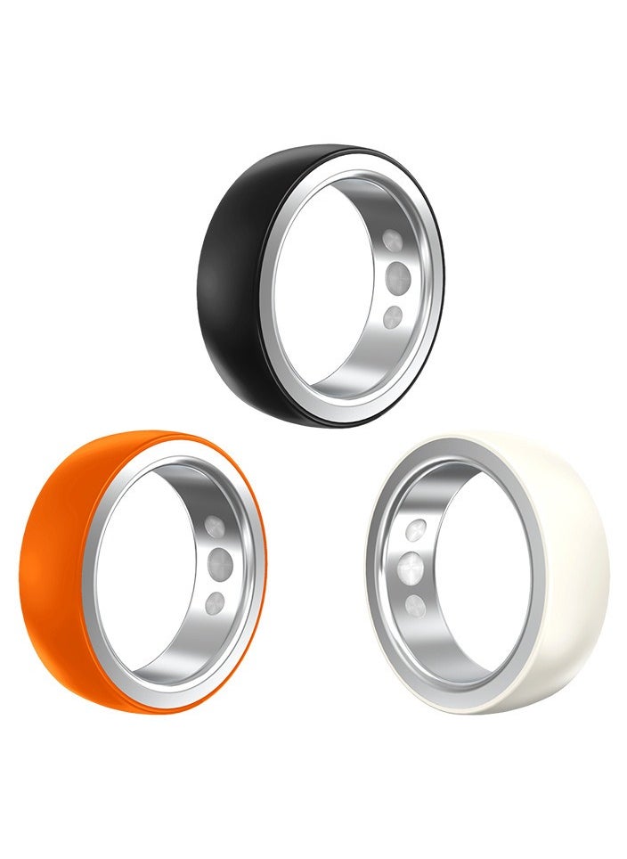 Smart Health Ring Newest Intelligent Wearable Device for Health Monitor Sleep Monitoring Blood Oxygen Heart Rate Calories Burned Finger Temperature Step Tracker Wireless Charging Black No.21
