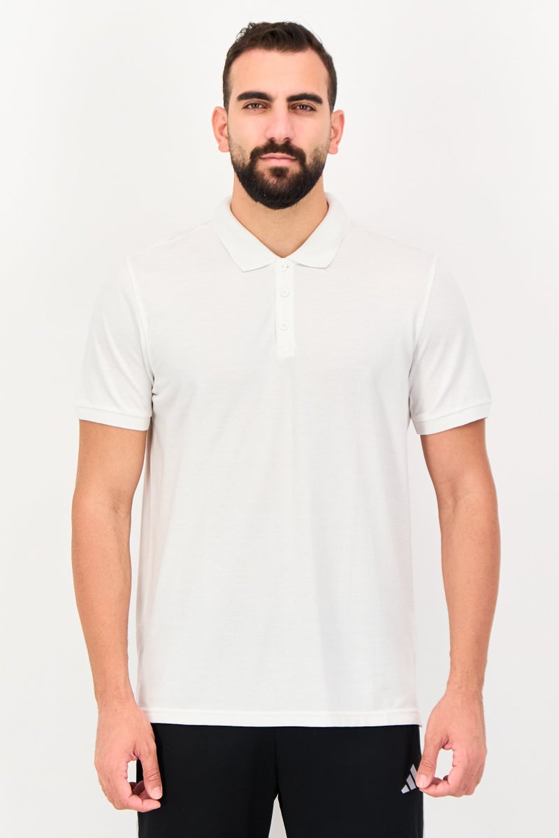 Adidas Men Sportswear Fit Short Sleeve Outdoor Polo Shirt, White - Image 1
