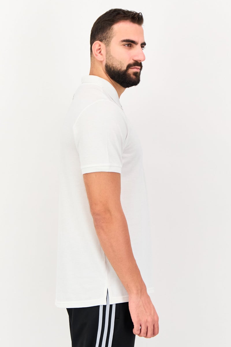 Adidas Men Sportswear Fit Short Sleeve Outdoor Polo Shirt, White - Image 4