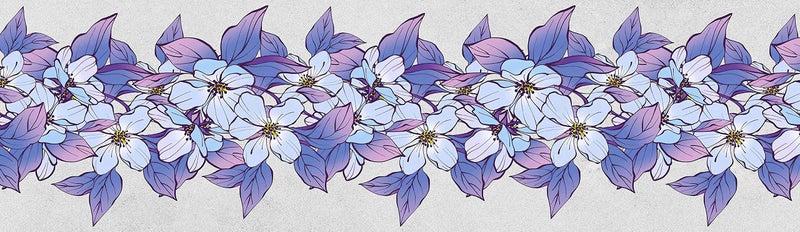 WallDesign Blue Columbine Flowers with Leaves Wall Frieze Border - 5.25 inch Width by 5 ft Length - Image 5
