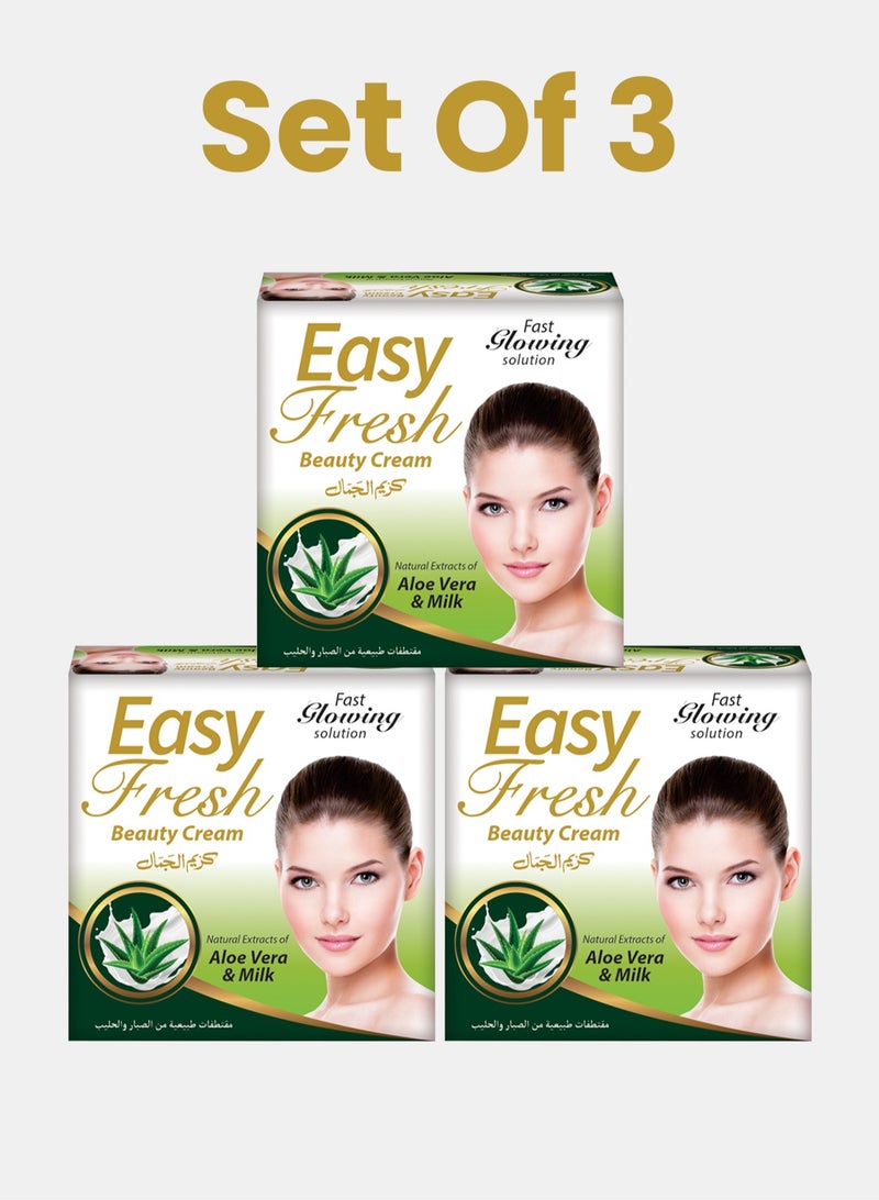 Easy Fresh Set of 3 Beauty Cream - Acne Free Glowing Skin, Even Skin Tone, Eliminates Scars & Dark Circles - For All Skin Types 20g