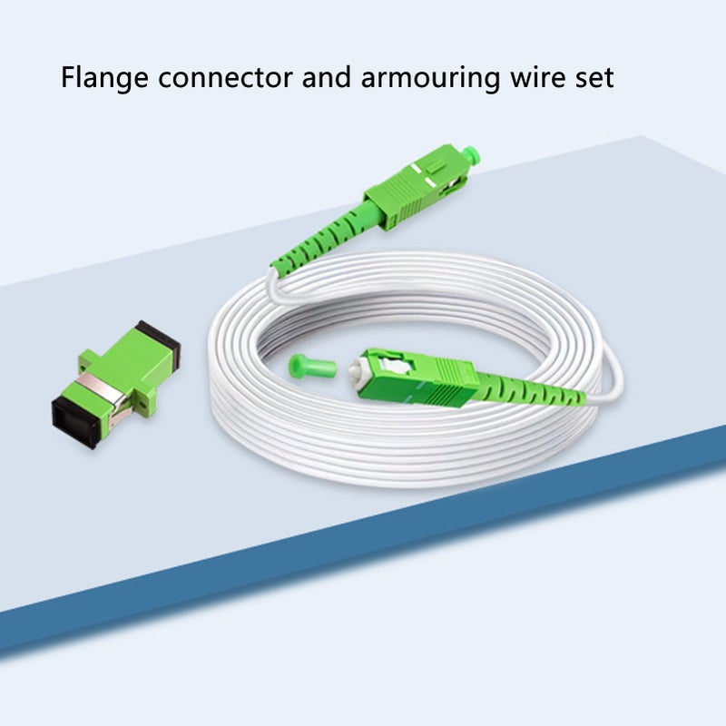 Optical Modem Extension Cable Set Armored Single Mode SC Patch Cable with Flange Connector for FTTH FTTB FTTP SC APC 5m / 16.4ft - Image 3