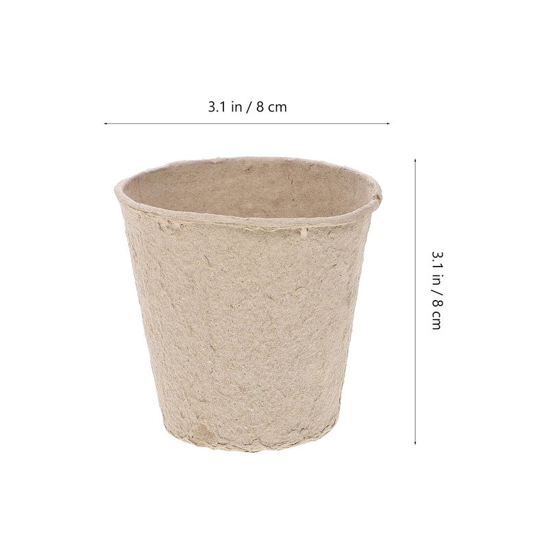 Biodegradable Plant Starter Pots and Labels Kit 50pcs 8x8cm Nursery Cups for Seedlings - Image 3