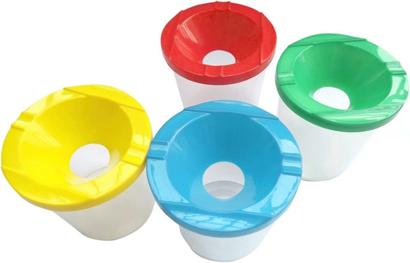 Kisangel 8 Pieces Spill Paint Cups with Color Coded Lids Assorted Brushes for Painting Activities Art Projects and Creative Fun - Image 1