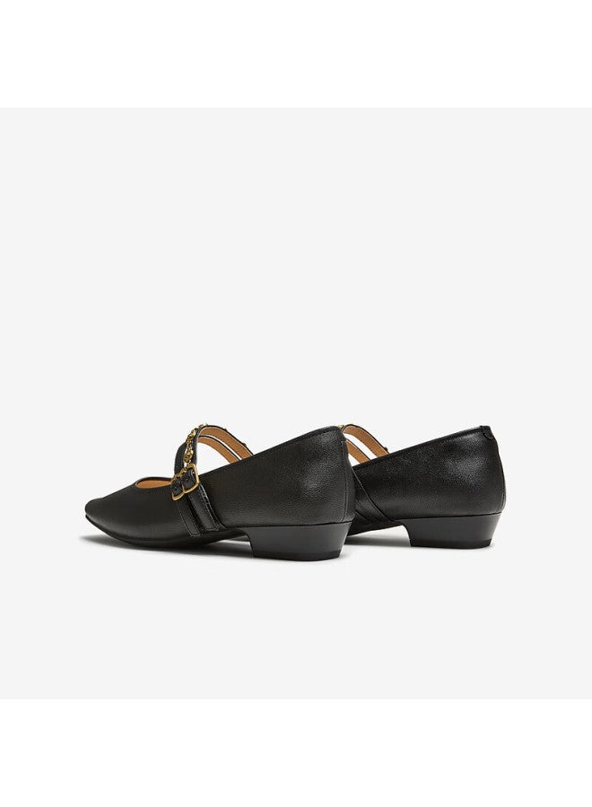 Tata Afternoon Manor Vintage Red Mary Jane Women's Flat Shallow Lambskin Shoes Black Yru03 Size 37 - Image 5